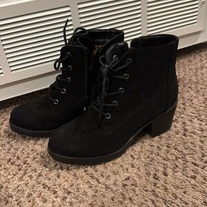 Black zip up booties